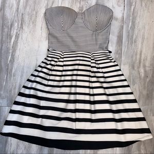 Strapless Pinstripe Dress
